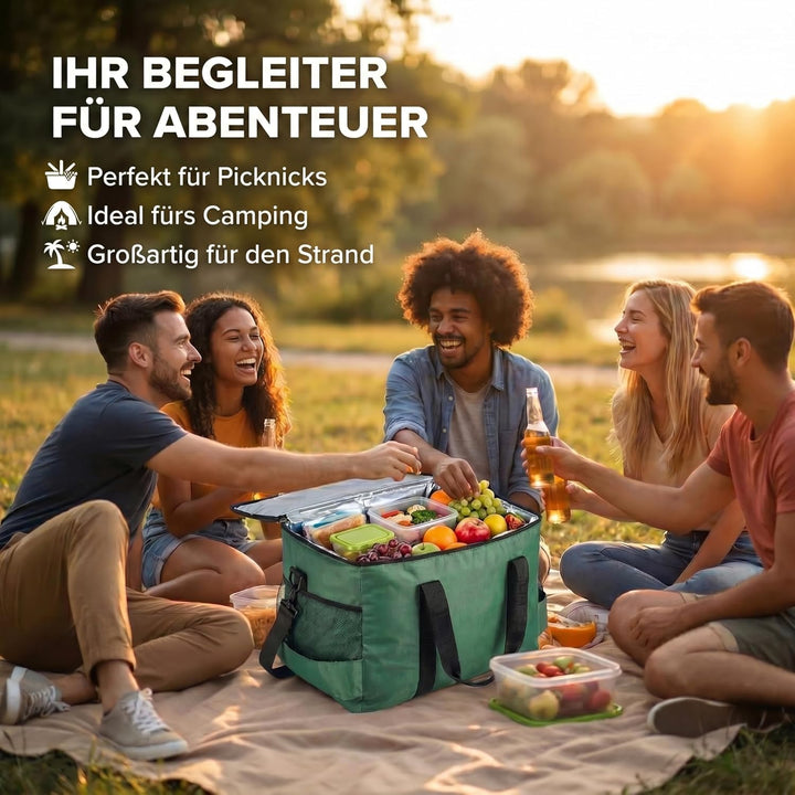 XXL Kühltasche iolierte Getränke & Snack-Tasche Isotasche Picknick-Tasche für Camping Reisen Urlaub
