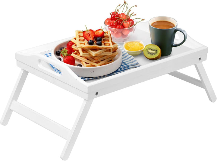 Betttablett, klappbare Beine mit Griffen, Frühstückstablett für Sofa, Essen, Zeichnen, Platten, Bamb
