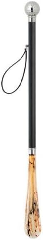 DELFA Design Gravur/Laserung Schuhanzieher Schuhlöffel - 70 cm mit silbernem Golfball als Griff - sc