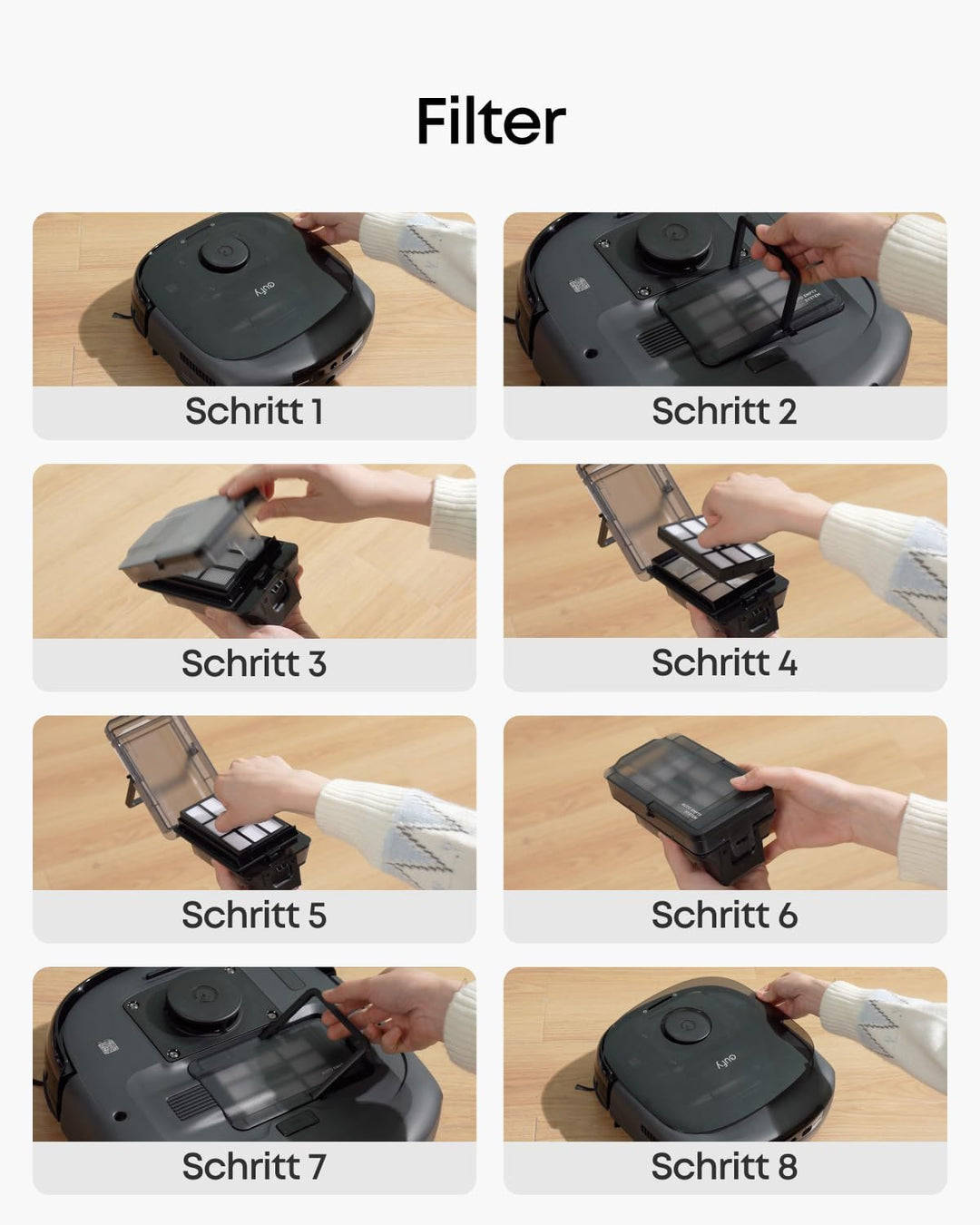 eufy Zubehörset, Seitenbürste, Filter, Rollbürste für eufy E25/E28 Omni Saugroboter, Staubbeutel &amp; S