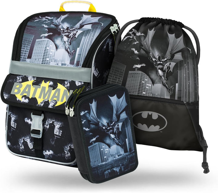 Baagl Schulranzen Jungen Set 3 Teilig, Zippy Schultasche ab 1. Klasse, Grundschule Ranzen mit Brustg