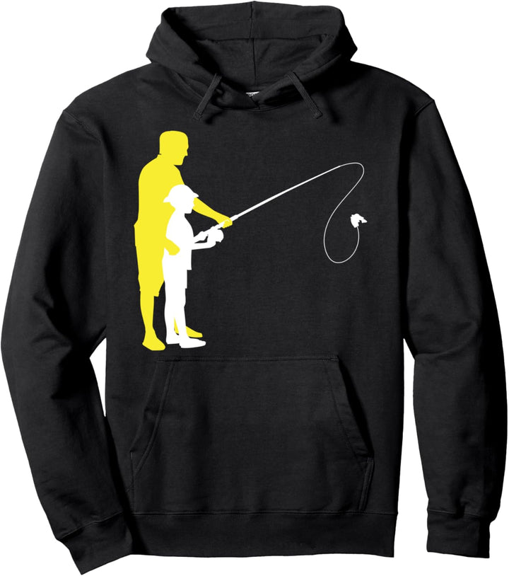 Vater Sohn Angeln Fisch Angelrute Hoodie Pullover Hoodie