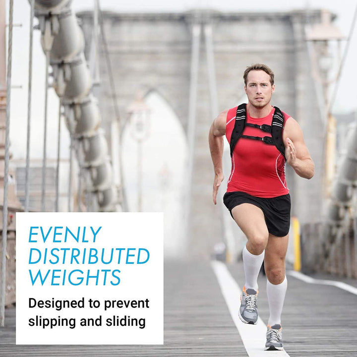 RELAX4LIFE 5/9 kg Gewichtsweste, Ergonomische Fitnessweste, mit reflektierenden Streifen & verstellb