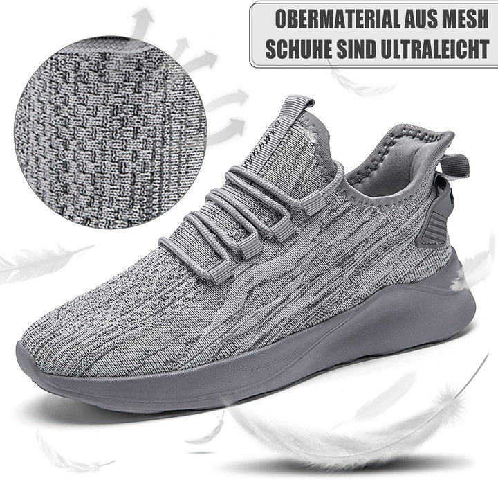 Herren Sportschuhe Laufschuhe Turnschuhe Schuhe Strassenlaufschuhe Tennisschuhe Sneaker 41 EU Grau,