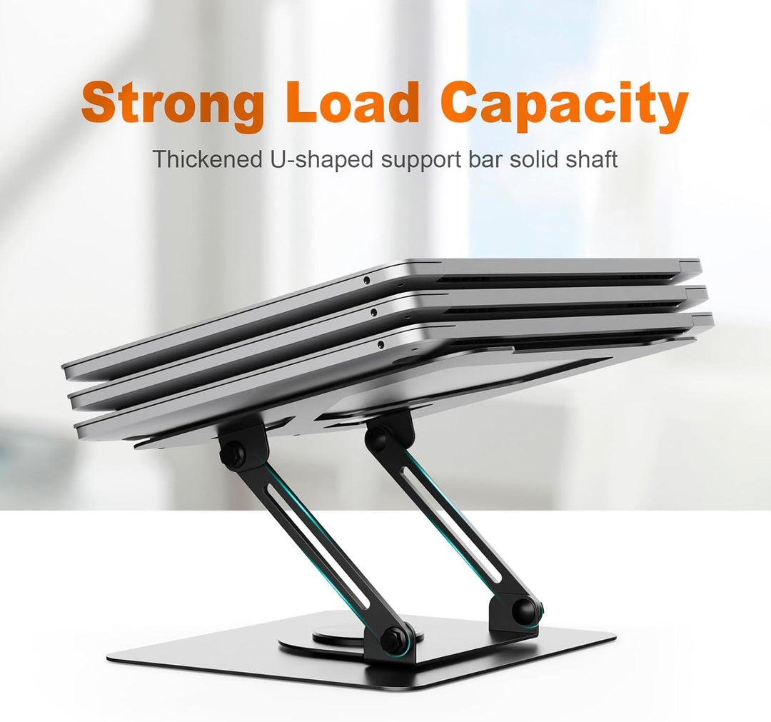 GRIFEMA Laptop Ständer mit 360 Drehbarer Basis, Höhenverstellbar, Belüfteter, Faltbarer Laptop Stand