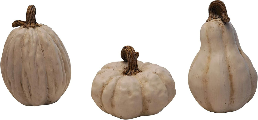 khevga Herbst-Dekoration Deko-Kürbisse im Set (weiss), Weiss