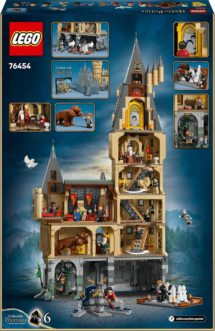LEGO Harry Potter Schloss Hogwarts: Der Hauptturm - Spielzeug mit fliegendem Schlüssel, Zauberschach