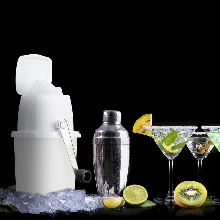 Relaxdays Eiscrusher, manuelle Eismühle, mit Handkurbel, Barzubehör, Crushed Ice für Cocktails, Long
