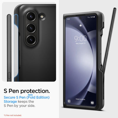 Spigen Thin Fit P Hülle Kompatibel mit Samsung Galaxy Z Fold 5 -Schwarz (S Pen Nicht inklusiv), Schw