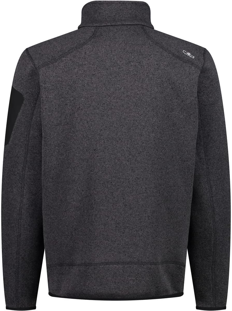 CMP Herren Knit tech mélange Fleece Jacket Fleecejacke 46 Schwarzer Gletscher, 46 Schwarzer Gletsche