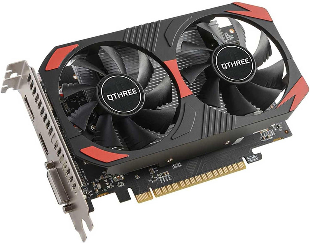QTHREE GTX 1050 Ti Grafikkarte, 4GB 128-bit GDDR5, Desktop Grafikkarten for PC Gaming, DisplayPort H