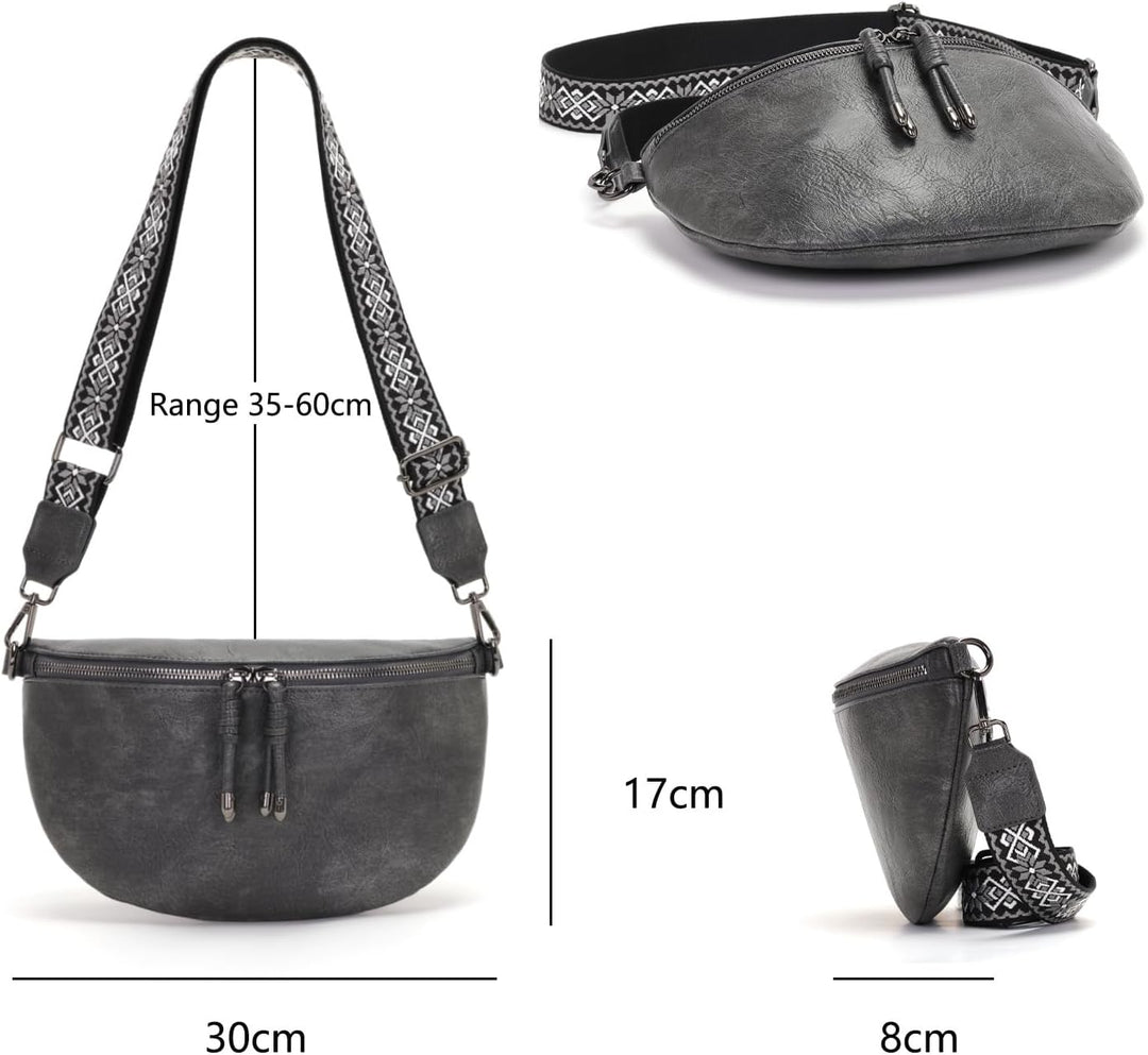 YISUOHOOM Bauchtasche Damen Umhängetasche klein Crossbody Bag Veganes Leder Brusttasche kleine tasch