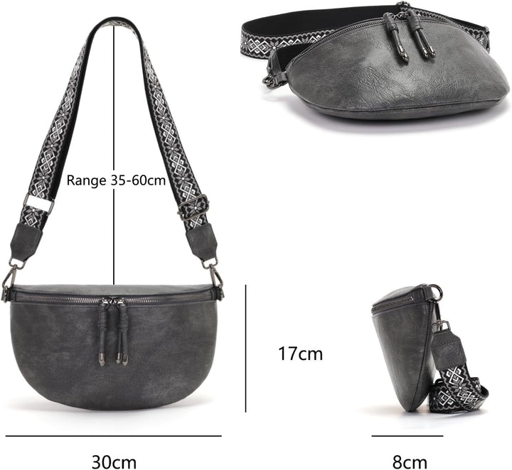 YISUOHOOM Bauchtasche Damen Umhängetasche klein Crossbody Bag Veganes Leder Brusttasche kleine tasch
