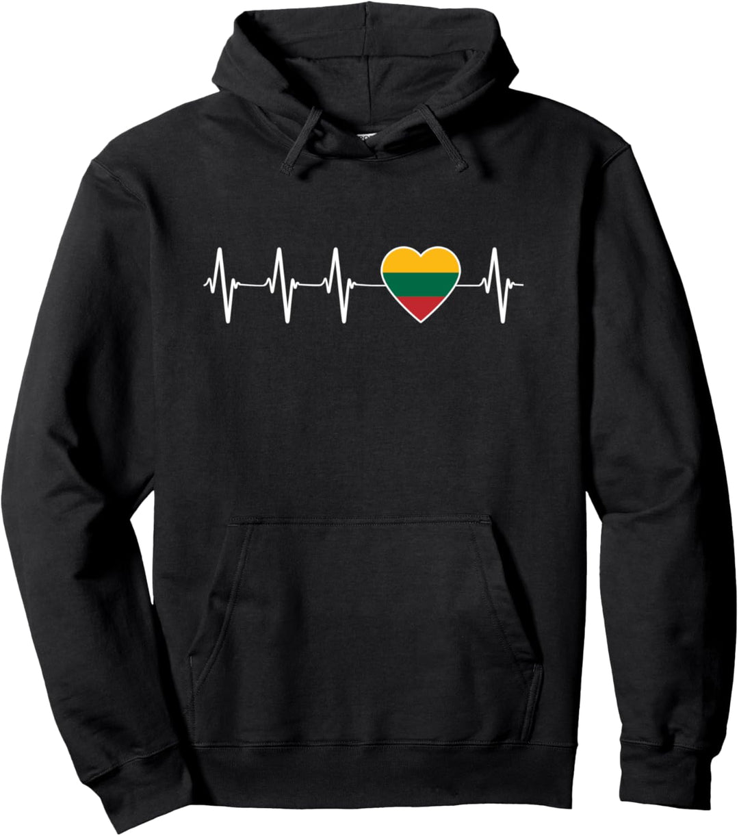 Litauische Heartbeat I Love Litauen Flagge Land Geschenk Pullover Hoodie
