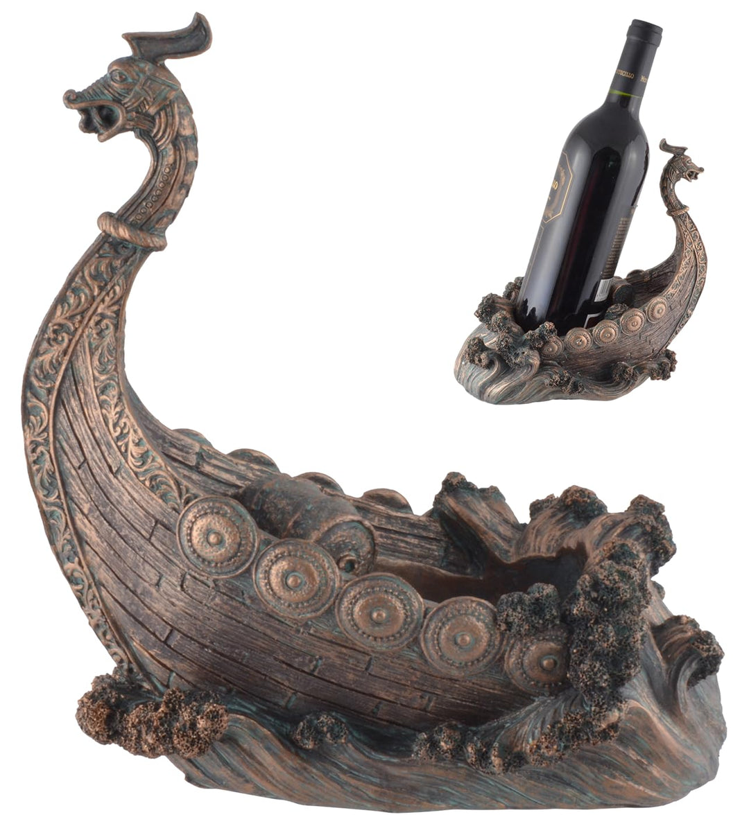 VOGLER Joh. Vogler GmbH Wikingerschiff als Weinflaschenhalter, Aus Kunststein angefertigt, von Hand