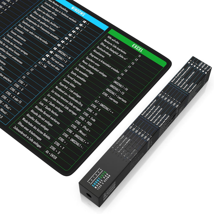 TITANWOLF - XXL Speed Gaming Mauspad 1200 x 600mm - Excel Windows Outlook Word Shortcut Tastenkürzel