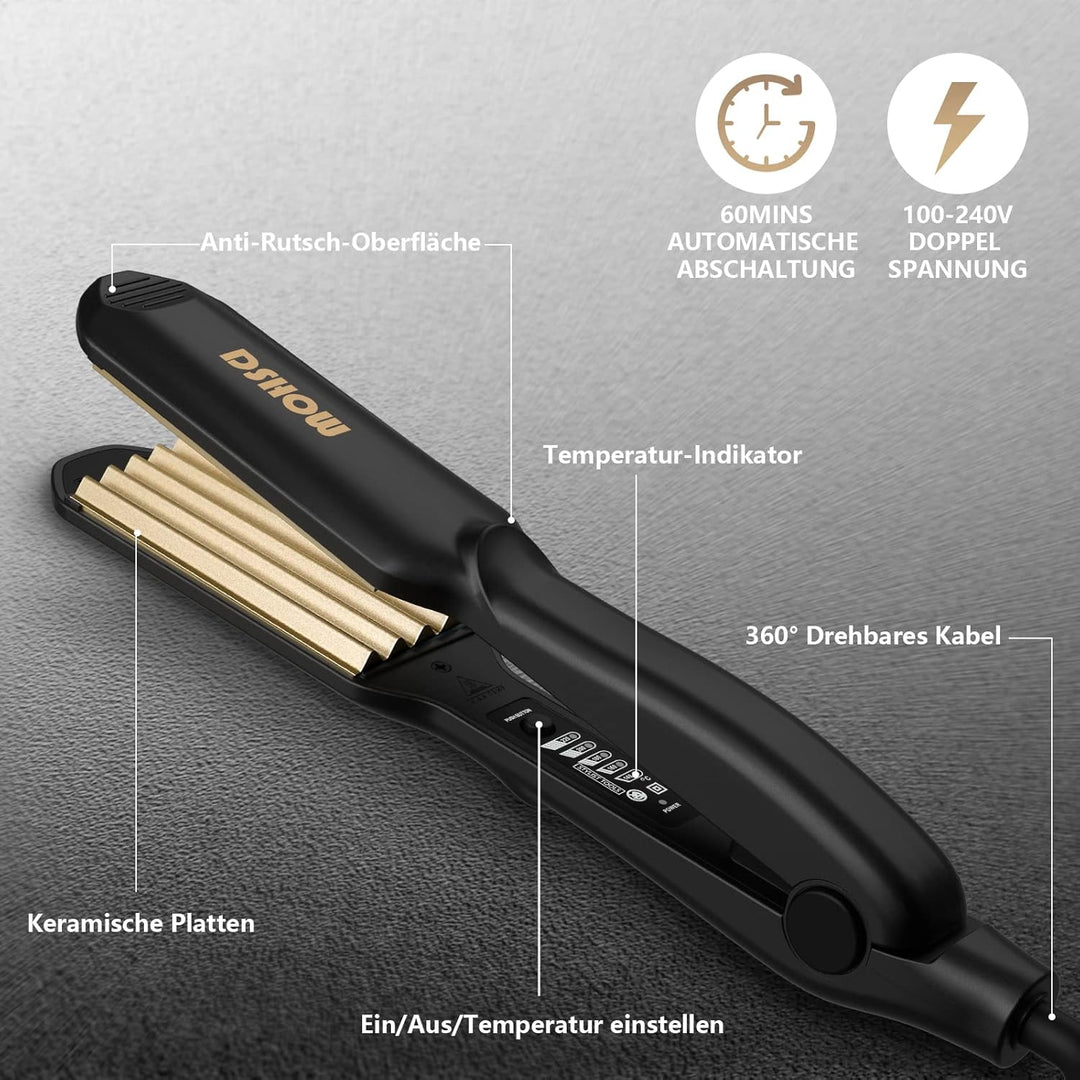 Kreppeisen für die Haare DSHOW Keramik Crimping iron for Hair Glätteisen Haarglätter Kreppeisen und