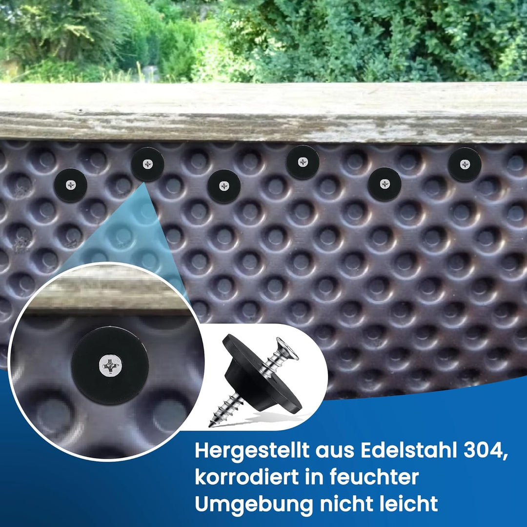 Enhon 200 Stück Dichtnägel für Noppenbahn, 3,5x25mm Montagenägel, Montageknöpfe mit Nagel für Noppen
