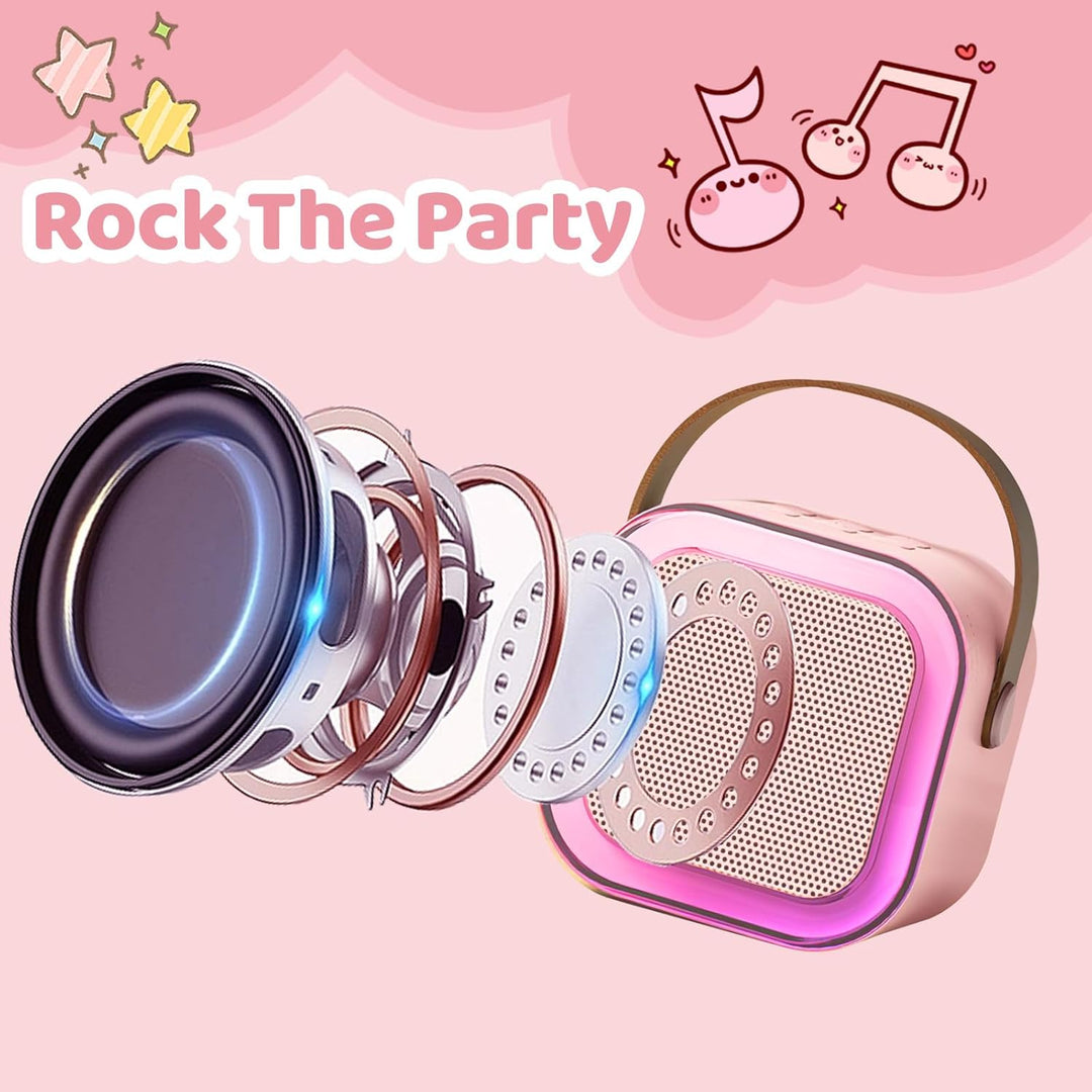Karaoke für Kinder, Karaoke mit Mikrofon, Bluetooth-Mikrofon mit 2 Mikrofonen, tragbares Karaoke-Mik