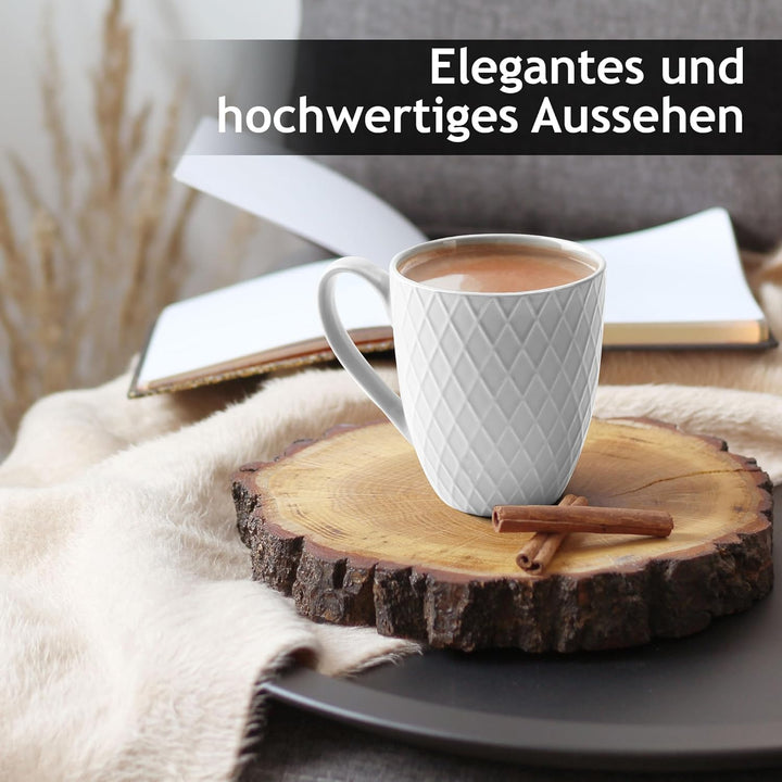 MIAMIO – 6 x 400 ml – Kaffeetassen Set/Becher – Moderne Keramik Tasse Matt – Kaffeetasse gross – Pal