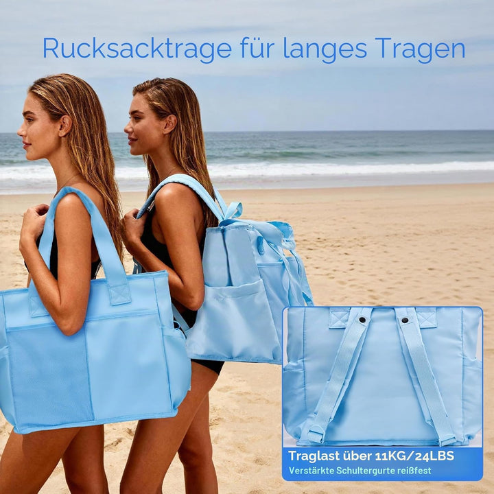 Odoland Kühltasche 26L Faltbar, Auslaufsicher Isoliertasche mit Kühlfach & Staufach, 2 in 1 Wasserdi
