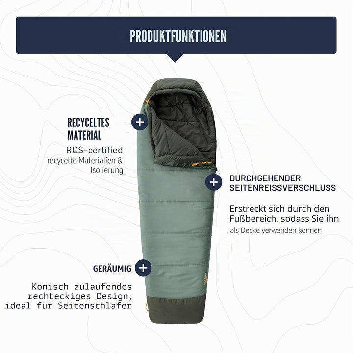 SEA TO SUMMIT - Boab Schlafsack aus Kunstfaser (–9 °C) - Rechteckig - Durchgehender Reissverschluss