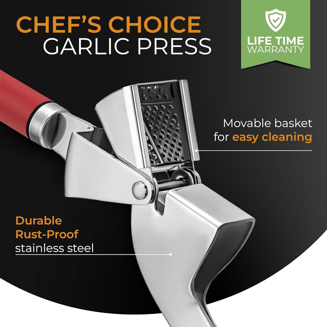 ORBLUE knoblauchpresse edelstahl [Premium] – knoblauch presse Professionelle Qualität, leicht zu rei