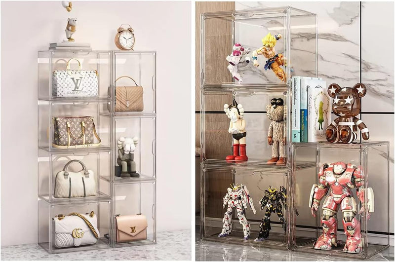 Siyecioa Acryl Vitrine Schaukasten Transparent, Plexiglas Vitrine mit Tür Für Action Figuren Spielze