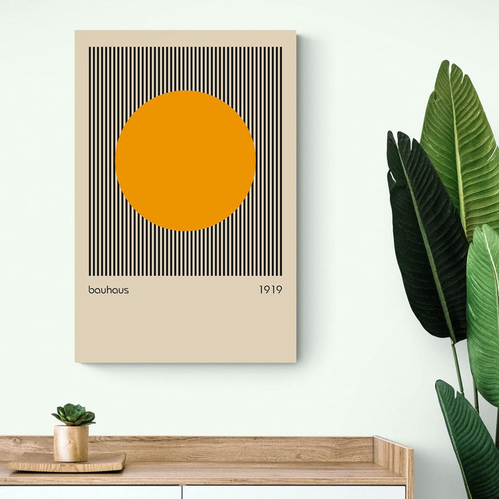 Bauhaus Orange Circle 1919 Wandbild auf Leinwand, gerahmt, A2, 61 x 41 cm, verschiedene Grössen A2 [