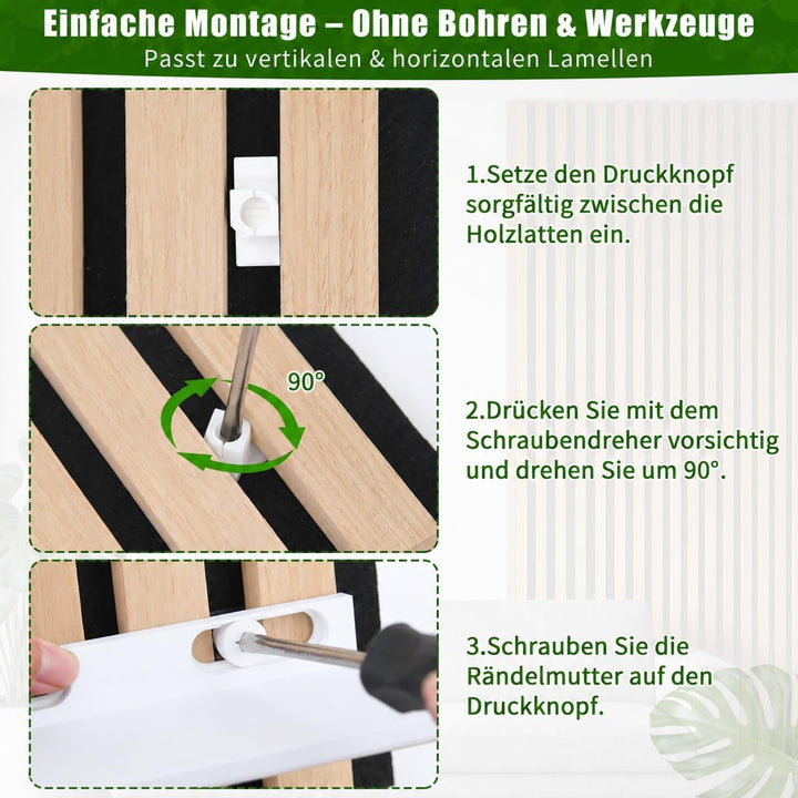 Regal für Akustikpaneele - 2er Set Zubehör Akustikpaneele Ohne Bohren für Vertikale Horizontale Pane
