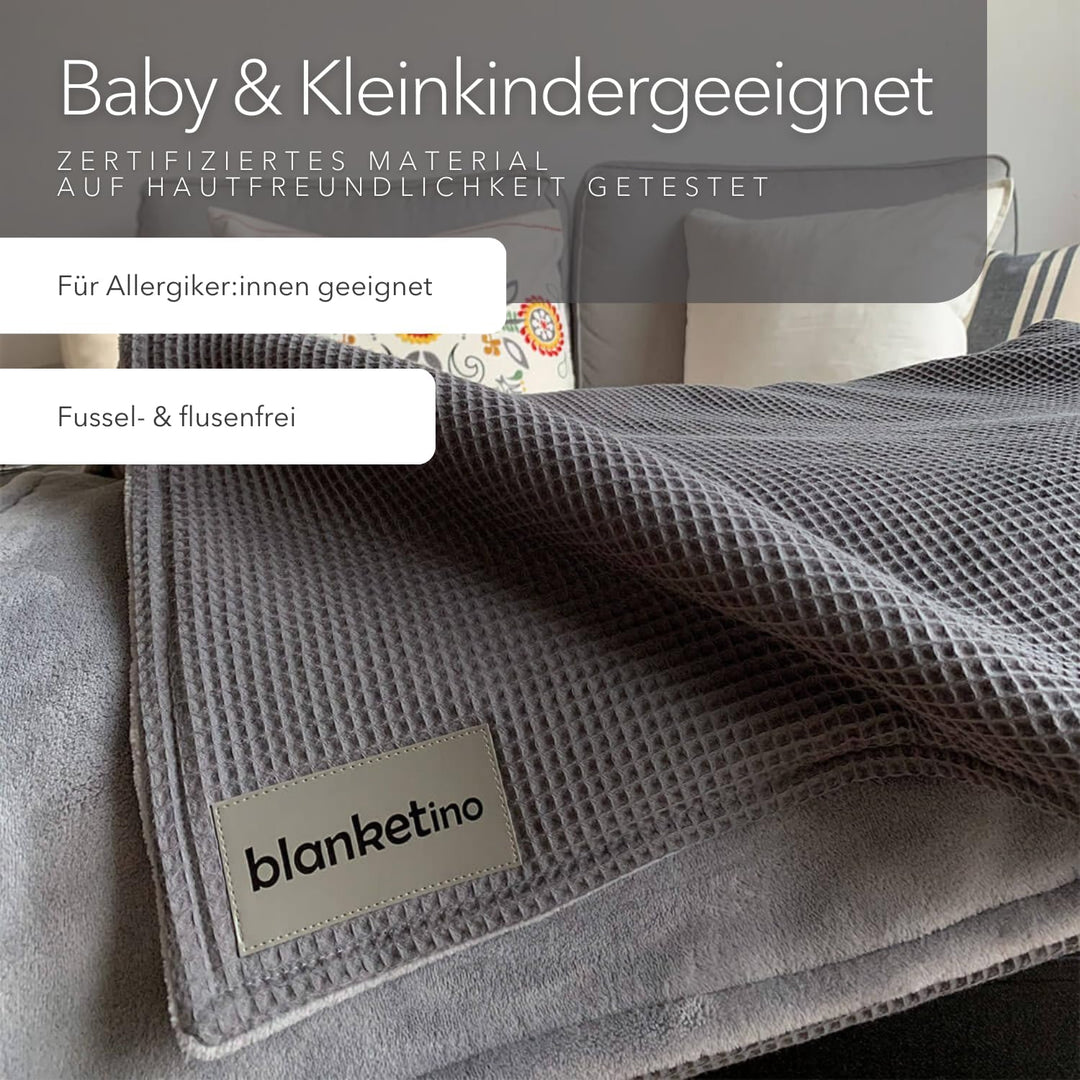 blanketino Kuscheldecke - Kuschlig warme Sofadecke Wohndecke 145 x 210 cm aus extra weichem Wellness