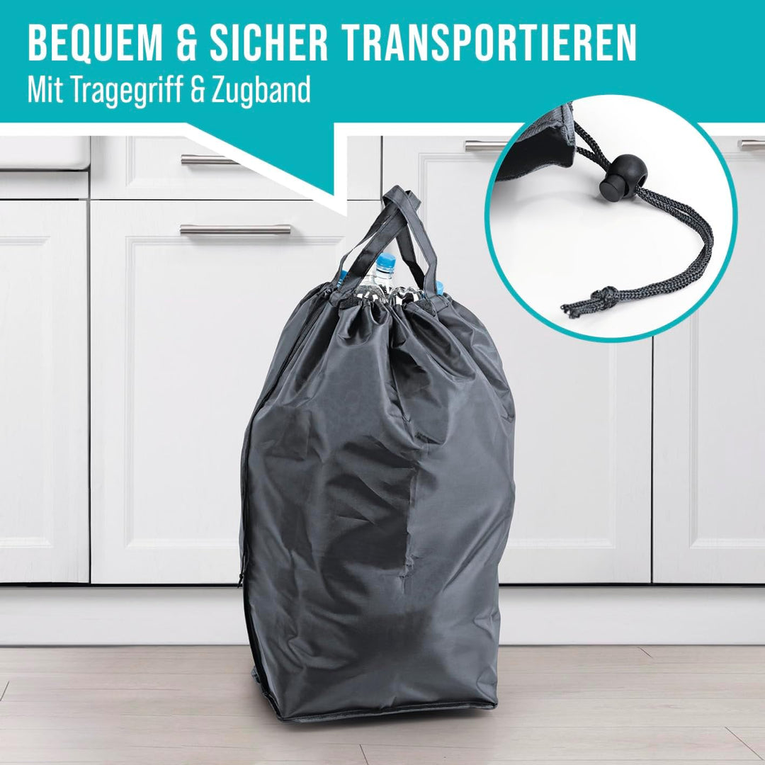 EASYmaxx Pfandflaschen Sammelbehälter 100 L mit 2 herausnehmbaren Tragetaschen | Flaschen Aufbewahru