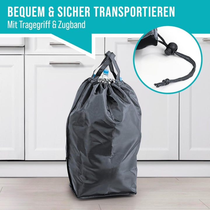 EASYmaxx Pfandflaschen Sammelbehälter 100 L mit 2 herausnehmbaren Tragetaschen | Flaschen Aufbewahru