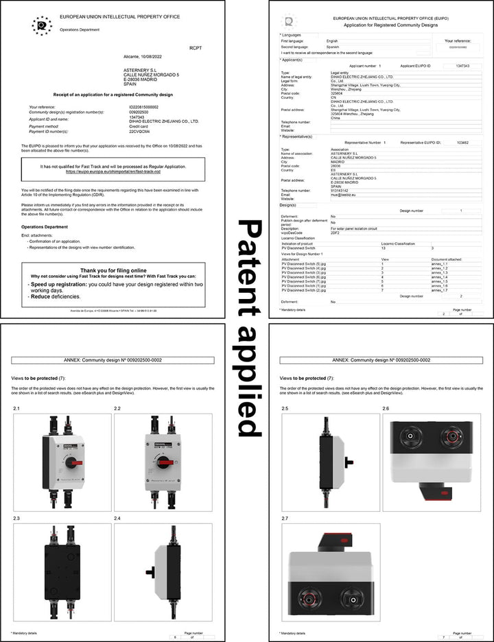 DIHOOL DC Trennschalter Leistungsschalter IP65 Wasserdicht 32a 1200V PV Combiner Box For Solaranlage