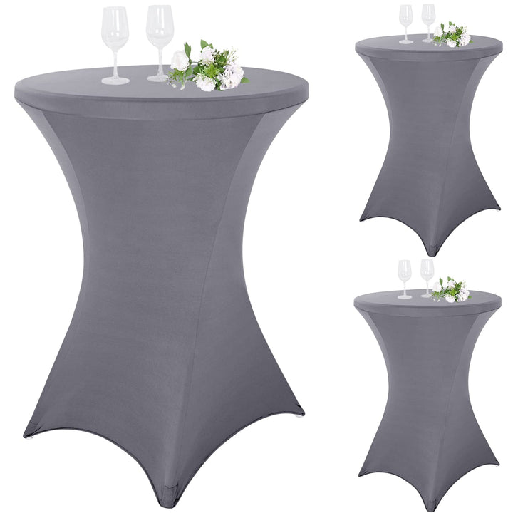 Pesonlook 3er-Set Stretch Stehtisch Husse für Bistrotisch Ø 80-85 cm Elegante,Verstärkung im Fussber