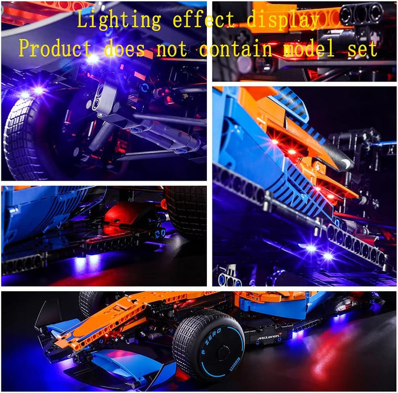 GEAMENT LED Licht-Set Kompatibel mit Lego McLaren Formel 1 F1- Beleuchtungsset für Technic 42141 Bau