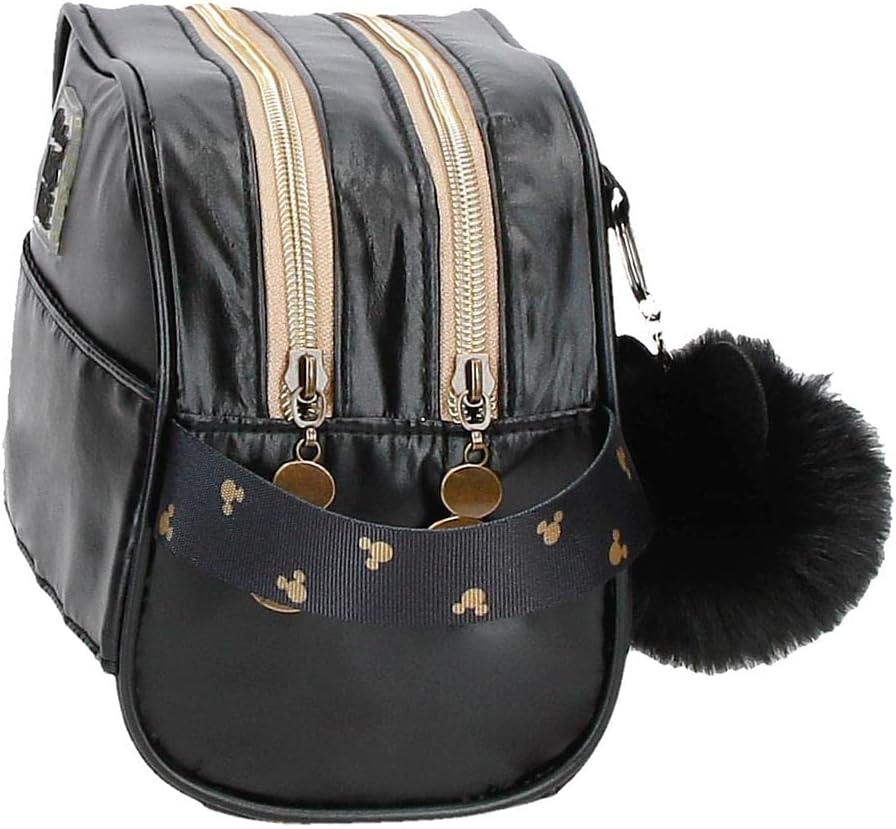 Disney Mickey Outline Kulturbeutel, 26 x 16 x 11 cm, Polyester, Schwarz, Kulturbeutel mit Zwei Fäche