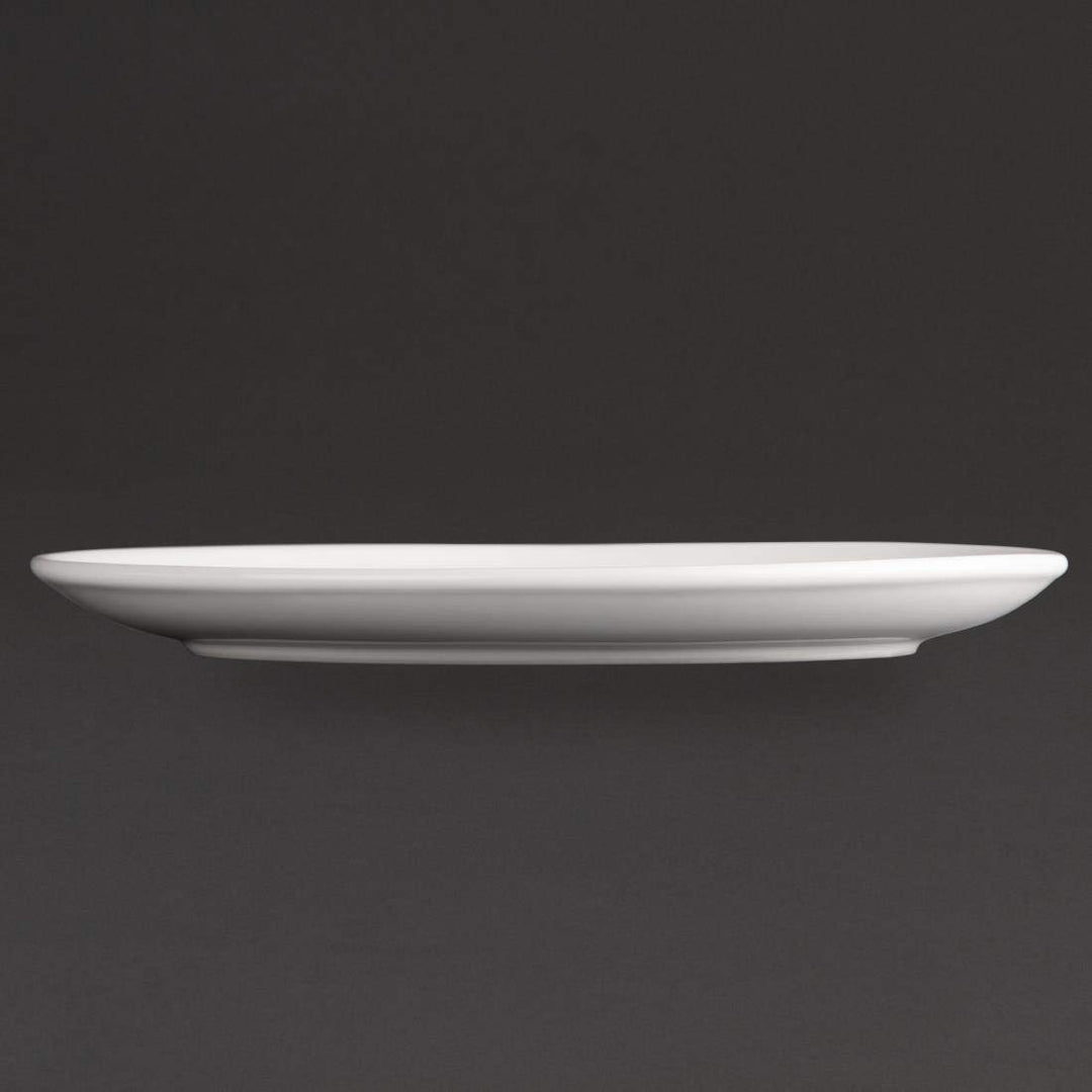 Olympia Athena Hotelware Ovaler Coupe Teller - 254x197mm 10x7 3/4" (Box 12), Weiss