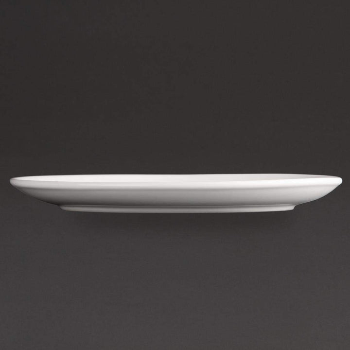 Olympia Athena Hotelware Ovaler Coupe Teller - 254x197mm 10x7 3/4" (Box 12), Weiss