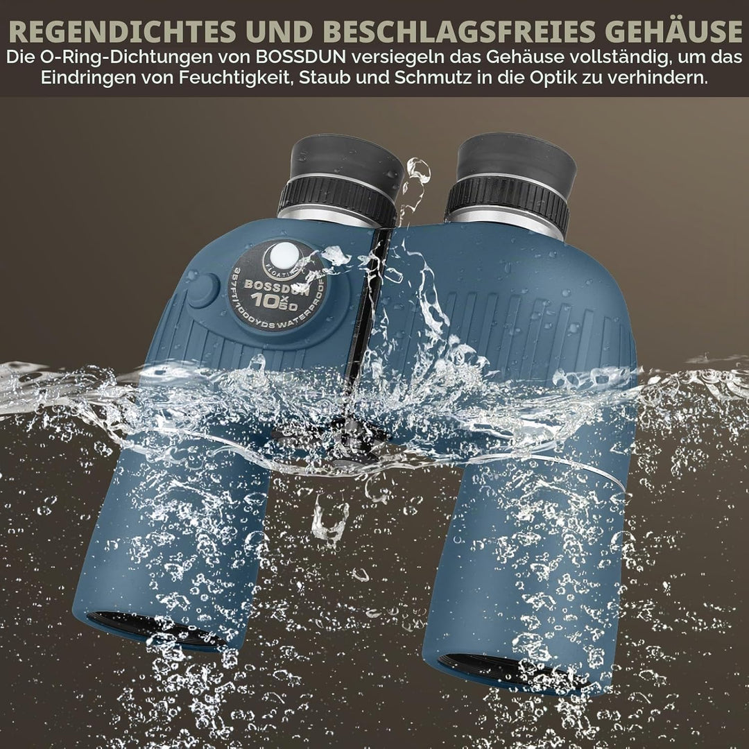 10x50 Marine Fernglas,Fernglas mit Nachtsicht Entfernungsmesser und Kompass, für Wassersport-Enthusi