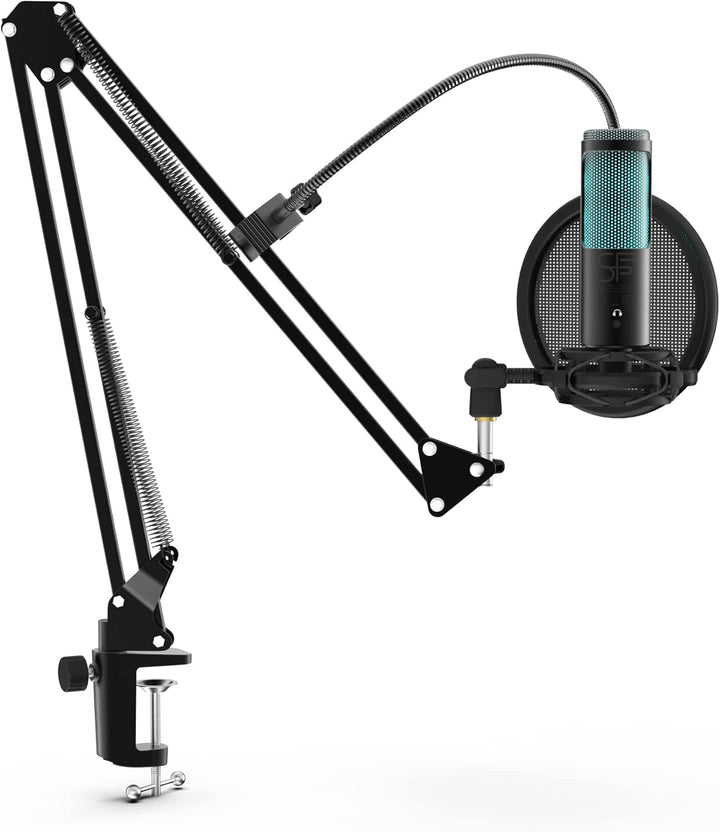 Mikrofon Vibe7-RGB (7-teilig), RGB-Beleuchtung, USB-C Plug & Play, AUX, Touch-Bedienung, Kondensator