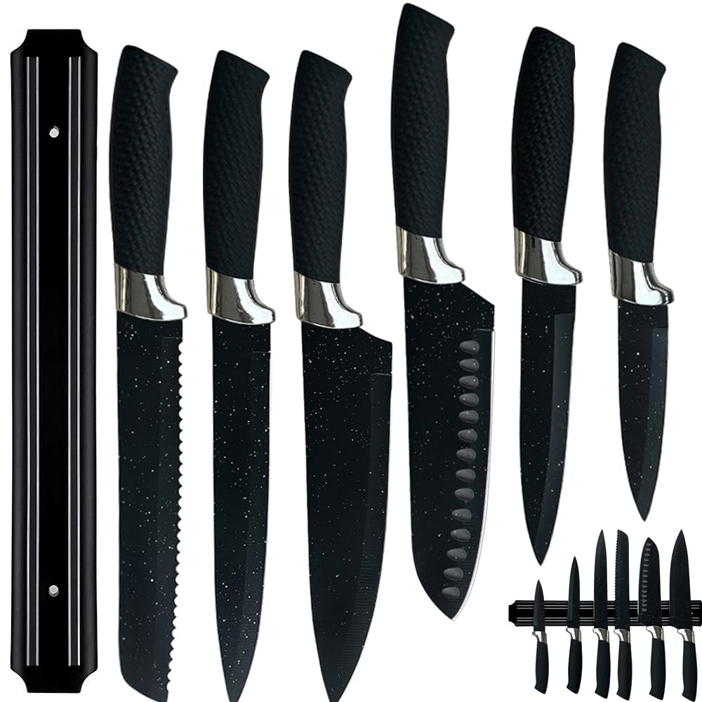 BFYLIN 7 Stücke Messer Set,Küchen Messerset,Kochmesser,Santoku Messer,Gemüsemesser,Schälmesser,Schar