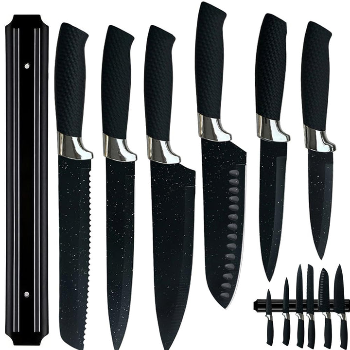 BFYLIN 7 Stücke Messer Set,Küchen Messerset,Kochmesser,Santoku Messer,Gemüsemesser,Schälmesser,Schar