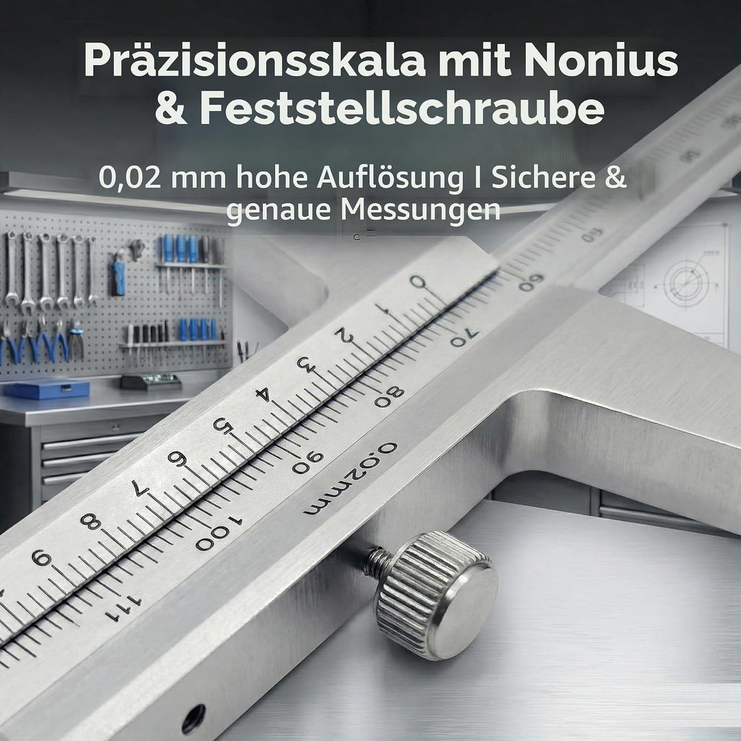 KATSU Tiefenmessschieber 0–200mm 0,02 mm Genauigkeit Metrisches Tiefenmess-Messschieber Messwerkzeug