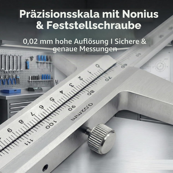 KATSU Tiefenmessschieber 0–200mm 0,02 mm Genauigkeit Metrisches Tiefenmess-Messschieber Messwerkzeug