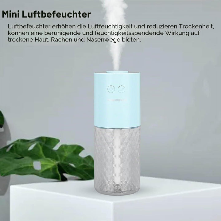 Tragbarer Mini-Luftbefeuchter, Extrem Leise 200 Ml Schreibtisch Tragbarer Auto-Luftbefeuchter Kleine