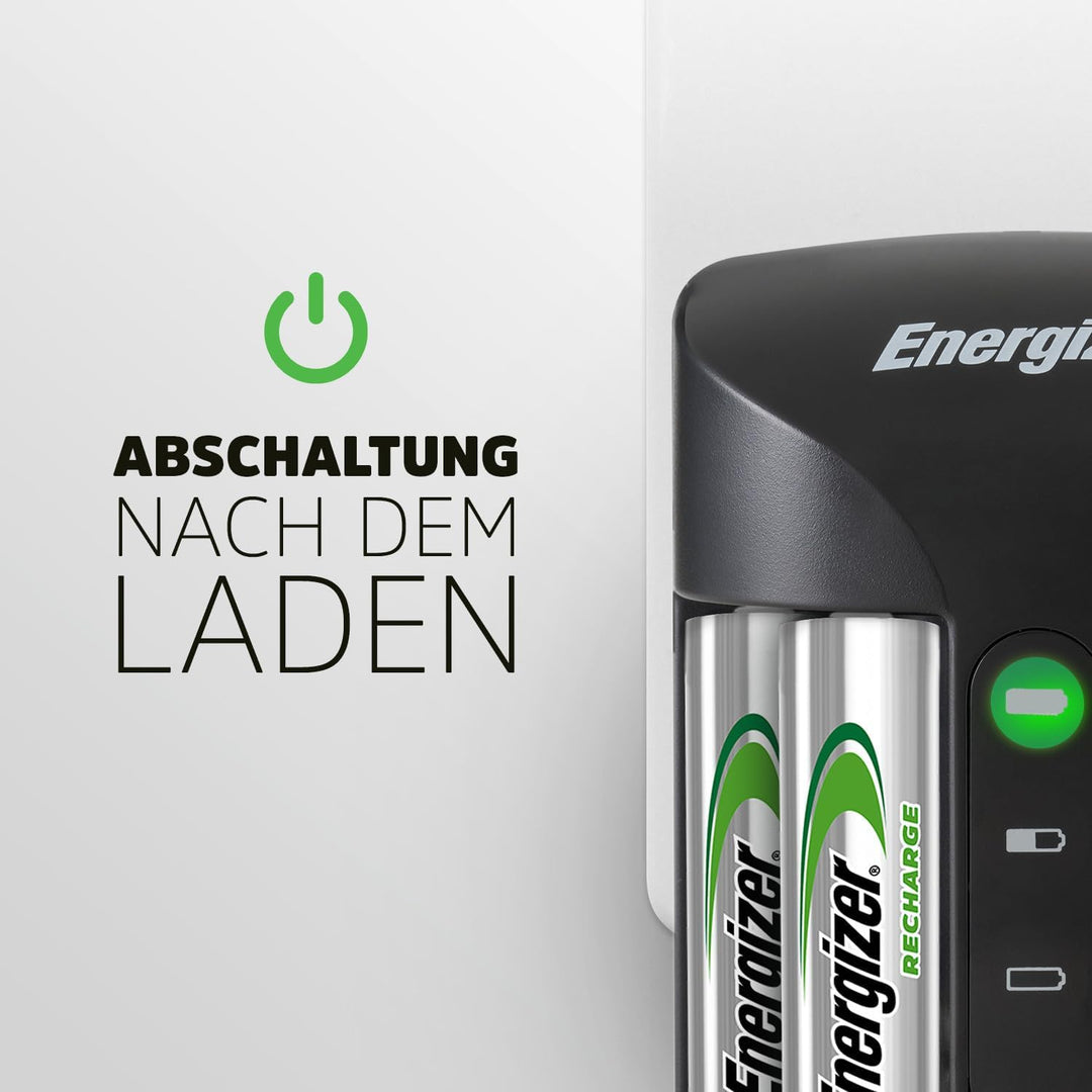 Energizer Recharge Pro - Batterieladegerät für Wiederaufladbare Akku AA und AAA NiMH - 4 AA 2000 mAh