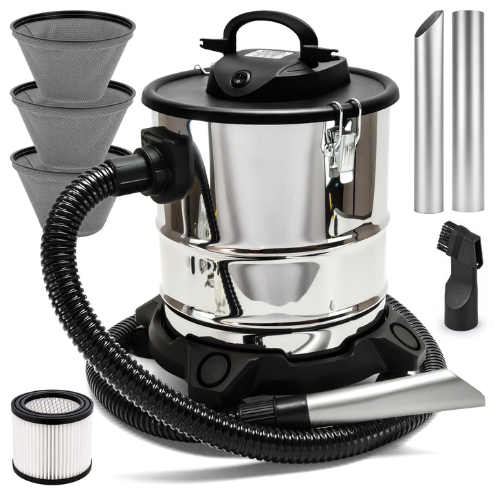 Aschesauger 20L Kaminsauger 1650W + Blasfunktion + DUAL Filter System + 4 Rollen SN121