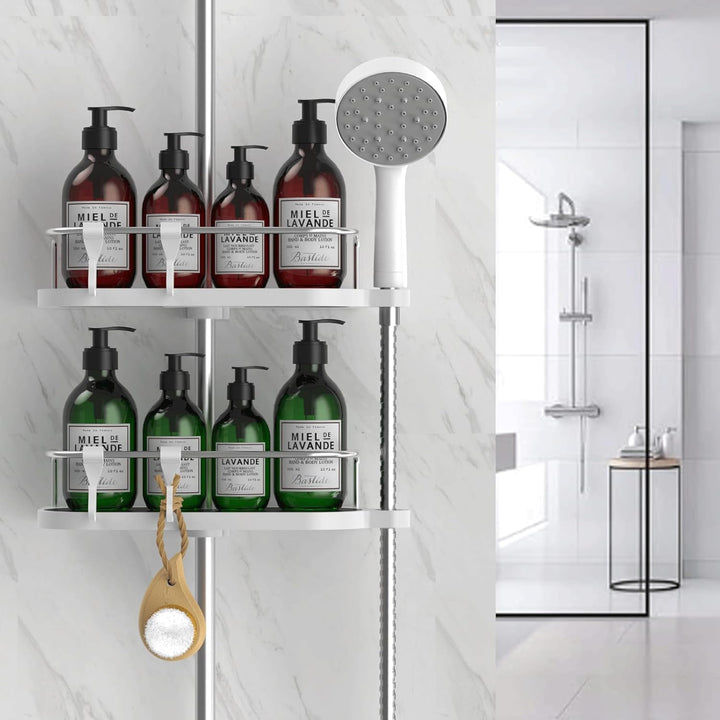 Hawsam Ohne Bohren Duschablage für die Duschstange - Badezimmer Dusche Rack Verstellbar Höhe, Für Du