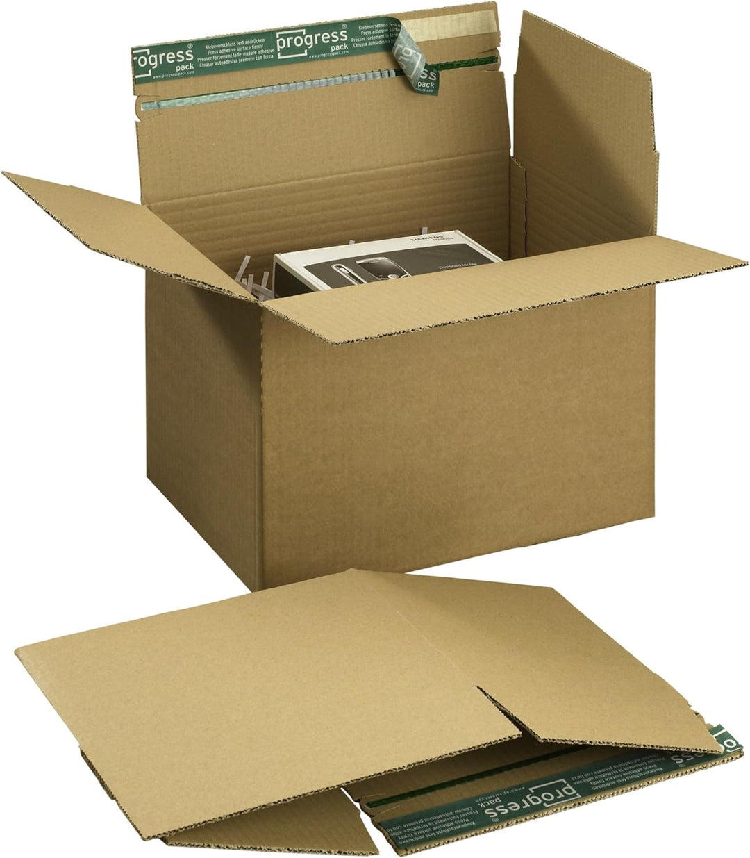 progressPACK Fix-Aufrichtekarton Premium PP K14.04-0 aus Wellpappe, DIN A4, 305 x 230 x 70-160 mm, 1
